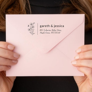 Custom Wildflower Bouquet Return Address  セルフインキングスタンプ