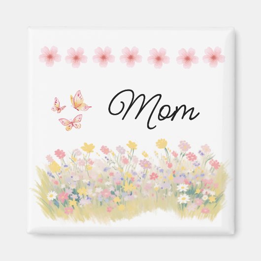 Custom Wildflower Butterfly Magnet マグネット (正面)