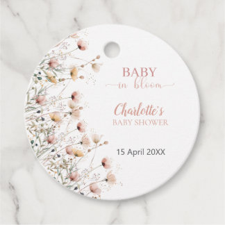 custom wildflower floral favor tag template フェイバータグ