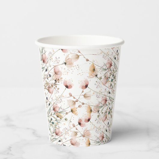 custom wildflower floral paper cups template 紙コップ (裏面)