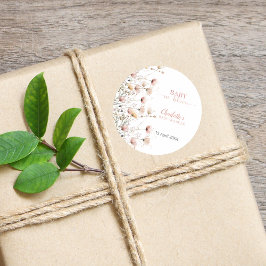 custom wildflower floral sticker label template ラウンドシール