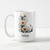 Custom Wildflower Monogram Mug for Mother’s Day コーヒーマグカップ (左)