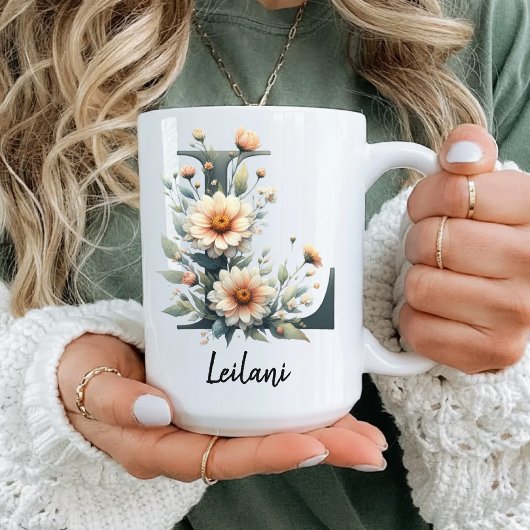Custom Wildflower Monogram Mug for Mother’s Day コーヒーマグカップ