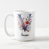 Custom Wildflower Mug for Her, Student or Coworker コーヒーマグカップ (左)
