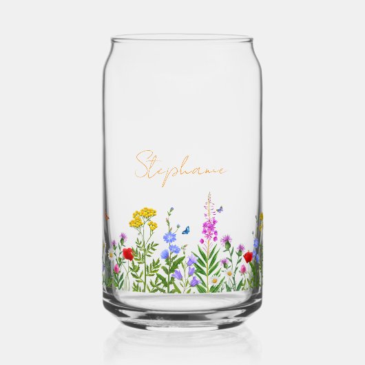 Custom Wildflower Stainless Steel Coffee Thermos ガラス缶 (正面)
