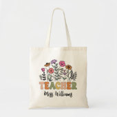 Custom Wildflower Teacher Bag, Back to School Gift トートバッグ (正面)
