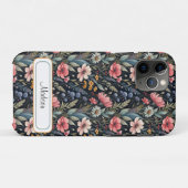 Custom Wildflowers Botanical Inspiration Black Case-Mate iPhoneケース (裏面(横))