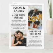 Custom Will You Be My Valentine 4-page Newspaper カード (裏面)