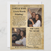 Custom Will You Be My Valentine Newspaper Card シーズンカード (裏面)