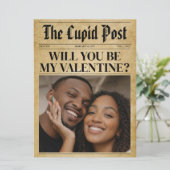 Custom Will You Be My Valentine Newspaper Card シーズンカード (スタンド正面)