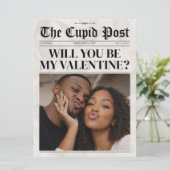 Custom Will You Be My Valentine Newspaper Card シーズンカード (スタンド正面)
