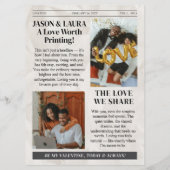 Custom Will You Be My Valentine Newspaper Card シーズンカード (裏面)