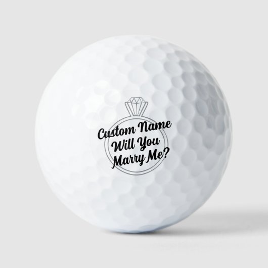 Custom “Will You Marry Me?” Golf Ball ゴルフボール (正面)