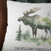 Custom Williams Family Lodge Rustic Watercolor Art 枕カバー