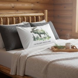 Custom Williams Family Lodge Rustic Watercolor Art 枕カバー