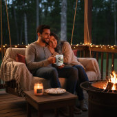 Custom Williams Family Lodge Watercolor Moose コーヒーマグカップ