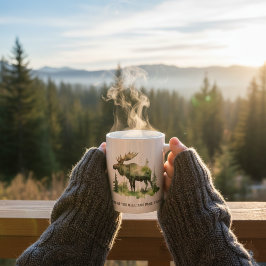 Custom Williams Family Lodge Watercolor Moose コーヒーマグカップ