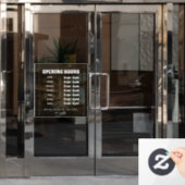 “Custom Window Cling – Business Opening Hours Sign ウィンドウサイン (オフィスドア)
