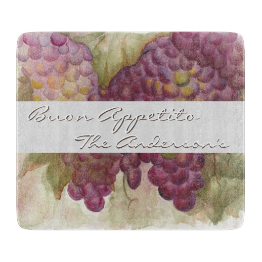 Custom Wine-Themed Tuscan Inspired Cutting Board カッティングボード (正面)