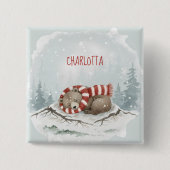 Custom Winter Bear Badge 缶バッジ (正面)