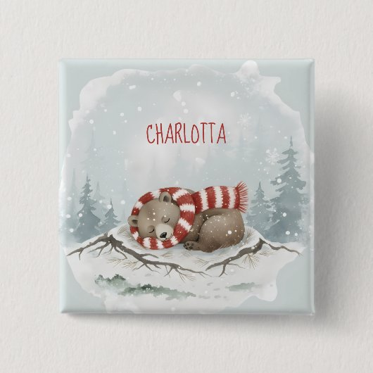 Custom Winter Bear Badge 缶バッジ (正面)