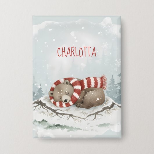 Custom Winter Bear Badge 缶バッジ (正面)