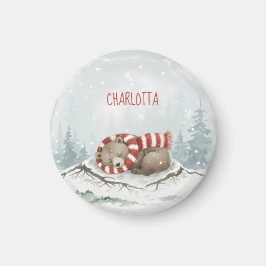 Custom Winter Bear Magnet マグネット (正面)