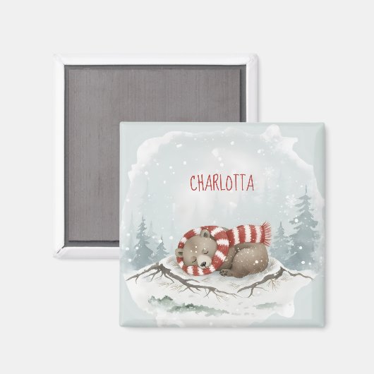 Custom Winter Bear Magnet マグネット (正面/裏面)