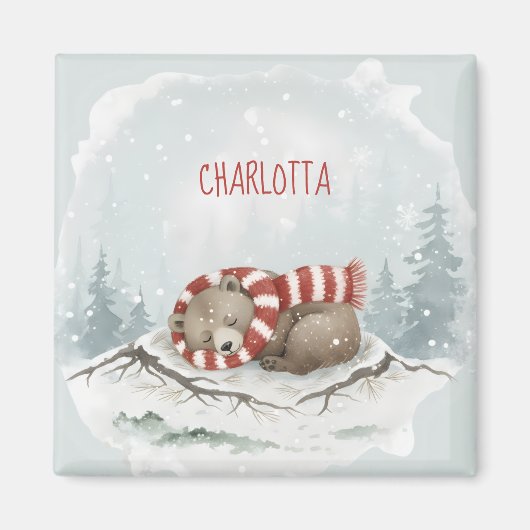 Custom Winter Bear Magnet マグネット (正面)