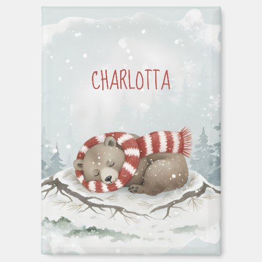 Custom Winter Bear Magnet マグネット (正面)