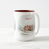 Custom Winter Bear Mug – Sleeping Animal Design ツートーンマグカップ (正面右)