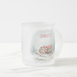 Custom Winter Bear Mug – Sleeping Animal Design フロストグラスマグカップ
