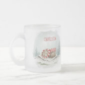 Custom Winter Bear Mug – Sleeping Animal Design フロストグラスマグカップ (左)