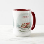 Custom Winter Bear Mug – Sleeping Animal Design マグカップ (正面右)