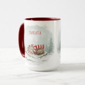Custom Winter Bear Mug – Sleeping Animal Design マグカップ (正面左)