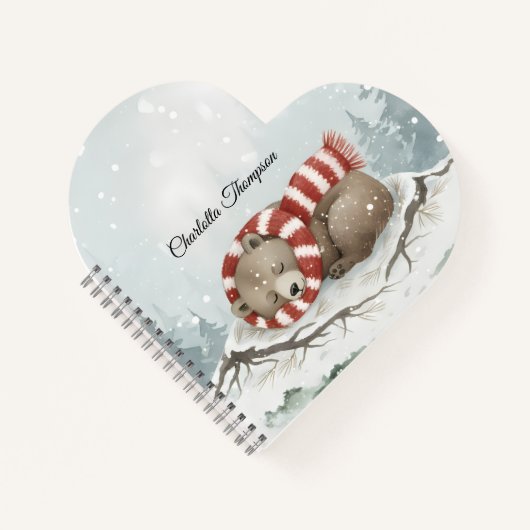 Custom Winter Bear Spiral Notebook ノートブック (正面)