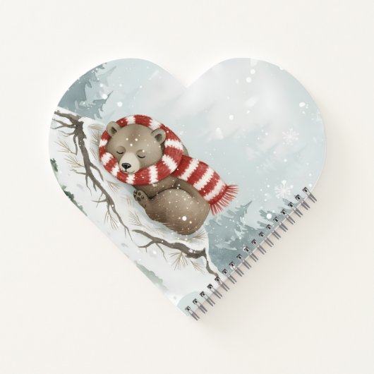 Custom Winter Bear Spiral Notebook ノートブック (裏面)