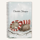 Custom Winter Bear Spiral Notebook ノートブック (正面)