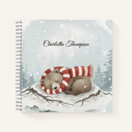 Custom Winter Bear Spiral Notebook ノートブック
