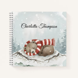 Custom Winter Bear Spiral Notebook ノートブック