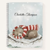 Custom Winter Bear Spiral Notebook ノートブック (正面)