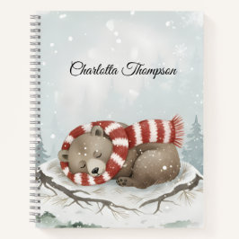 Custom Winter Bear Spiral Notebook ノートブック