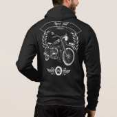 Custom Winter Biker Skull Motorcycle Zip Hoodie パーカ (裏面)