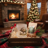 Custom Winter Lodge Frosted Family フロストグラスマグカップ