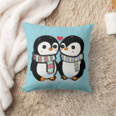Custom Winter Penguin Love クッション (ブランケット)