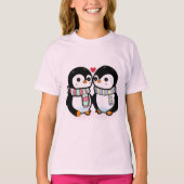 Custom Winter Penguin Love Tシャツ (正面)