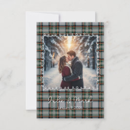 Custom Winter Photo Engagement Thank You Card サンキューカード