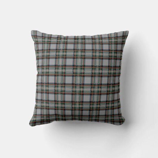 Custom Winter Tartan Pillow with Monogram クッション (裏面)
