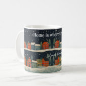 Custom Winter Village Mug with Quote and Name  コーヒーマグカップ (正面左)