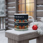 Custom Winter Village Mug with Quote and Name  コーヒーマグカップ